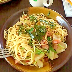 かぶと三つ葉の和風パスタ