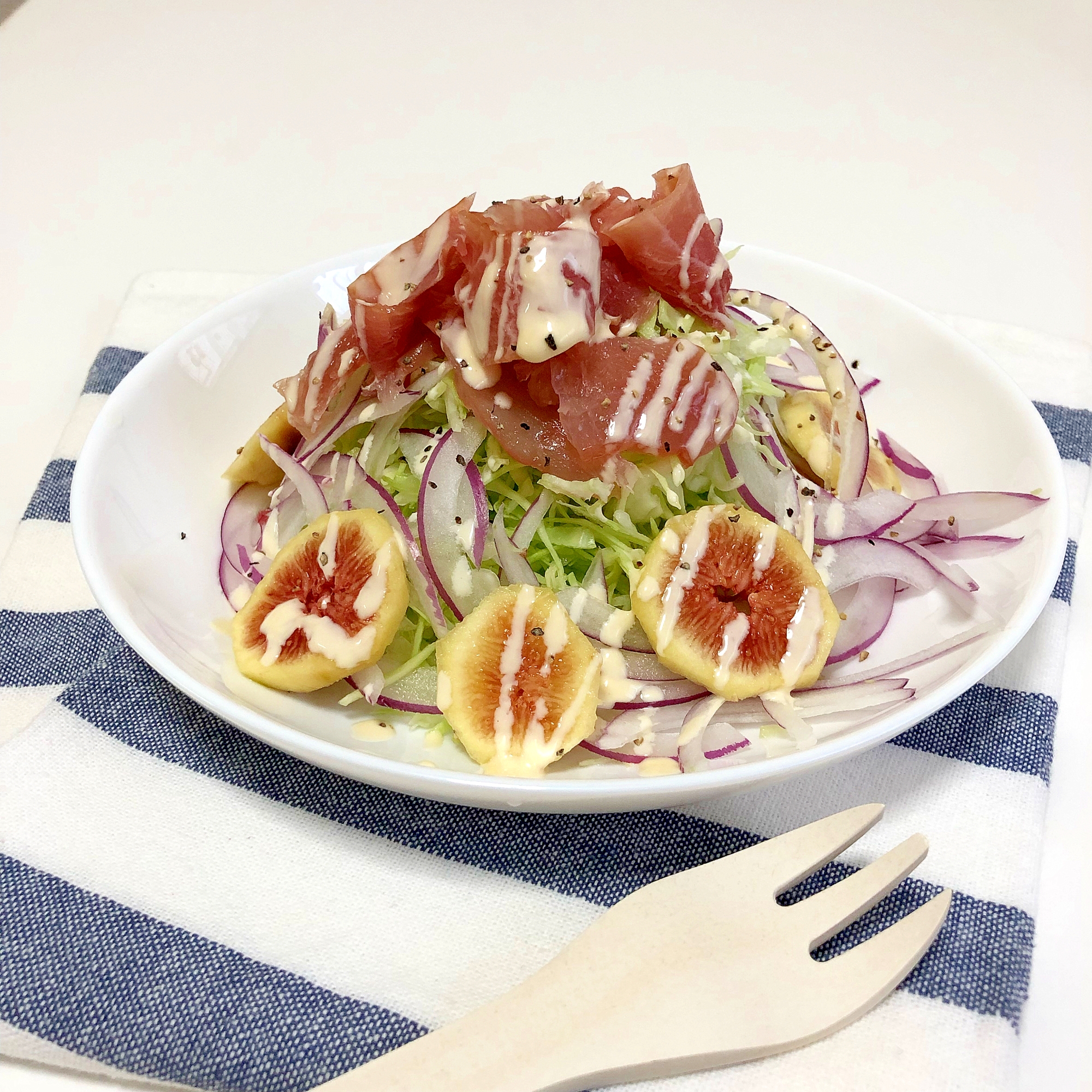 キャベツといちじくと生ハムのマヨネーズサラダ レシピ 作り方 By まかろん 楽天レシピ キャベツといちじくと生ハムのマヨネーズサラダ レシピ 作り方 By まかろん 楽天レシピ