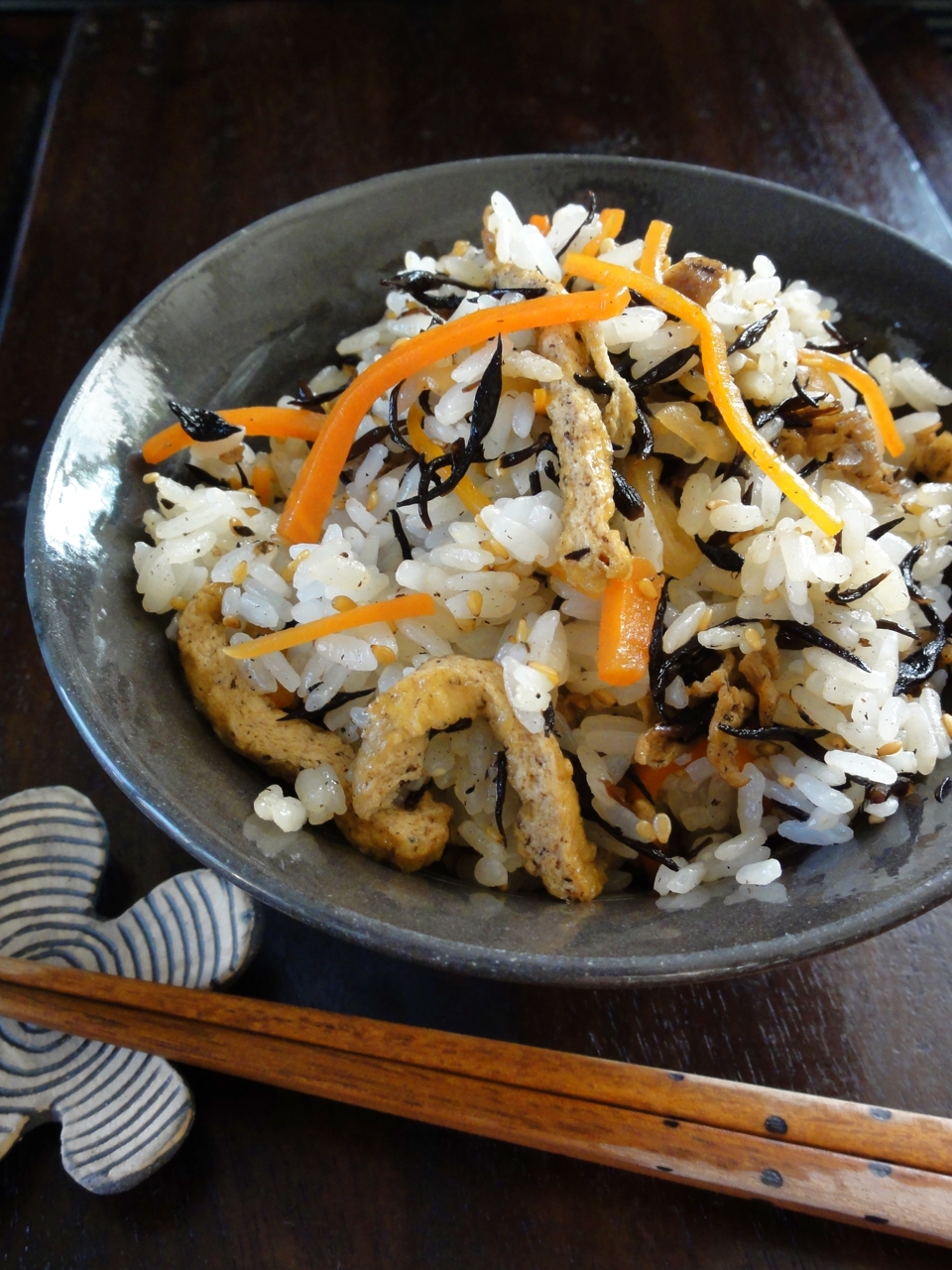 ひじきの煮物の残りで♪簡単混ぜご飯