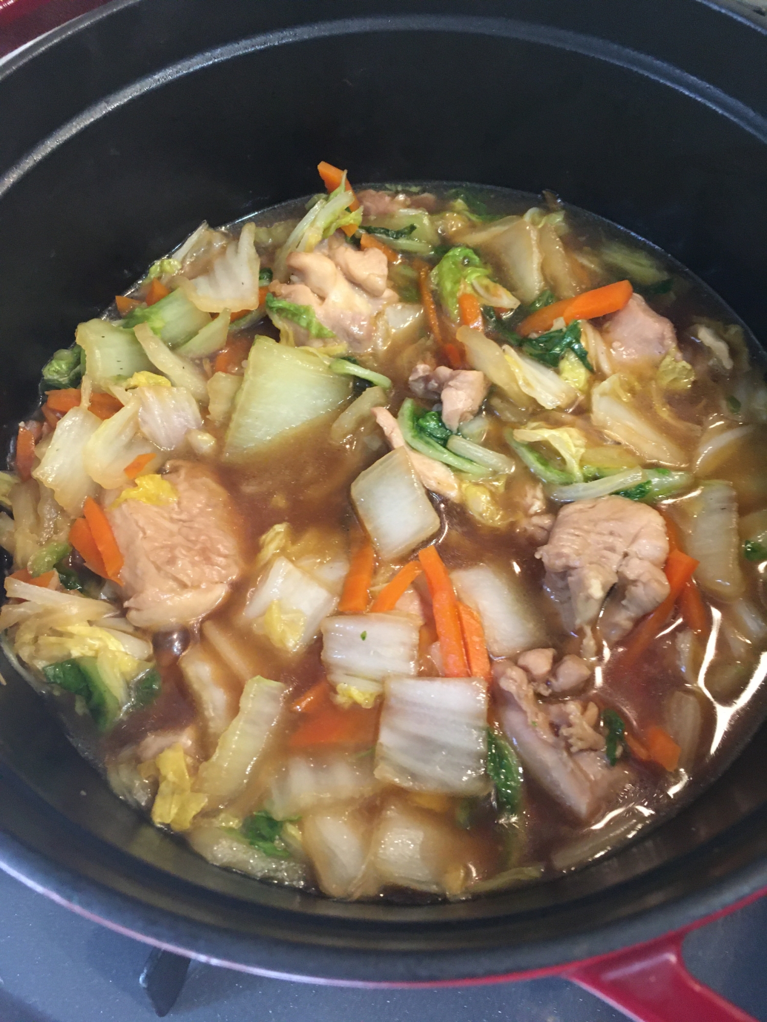 STAUBで簡単！鶏肉と白菜のうま煮