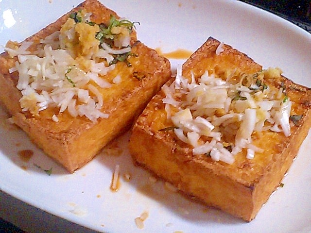 さく！ふわ～♪厚揚げ(絹あげ)焼き 生姜醤油で～♪ レシピ・作り方 by