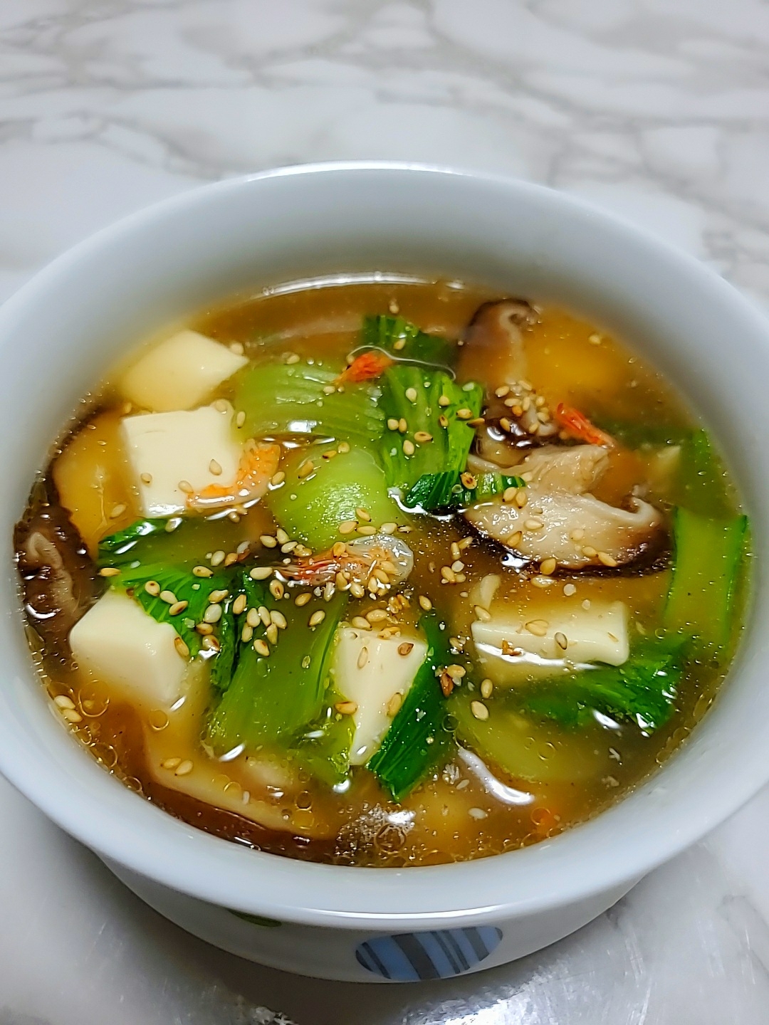 青梗菜と豆腐の中華スープ
