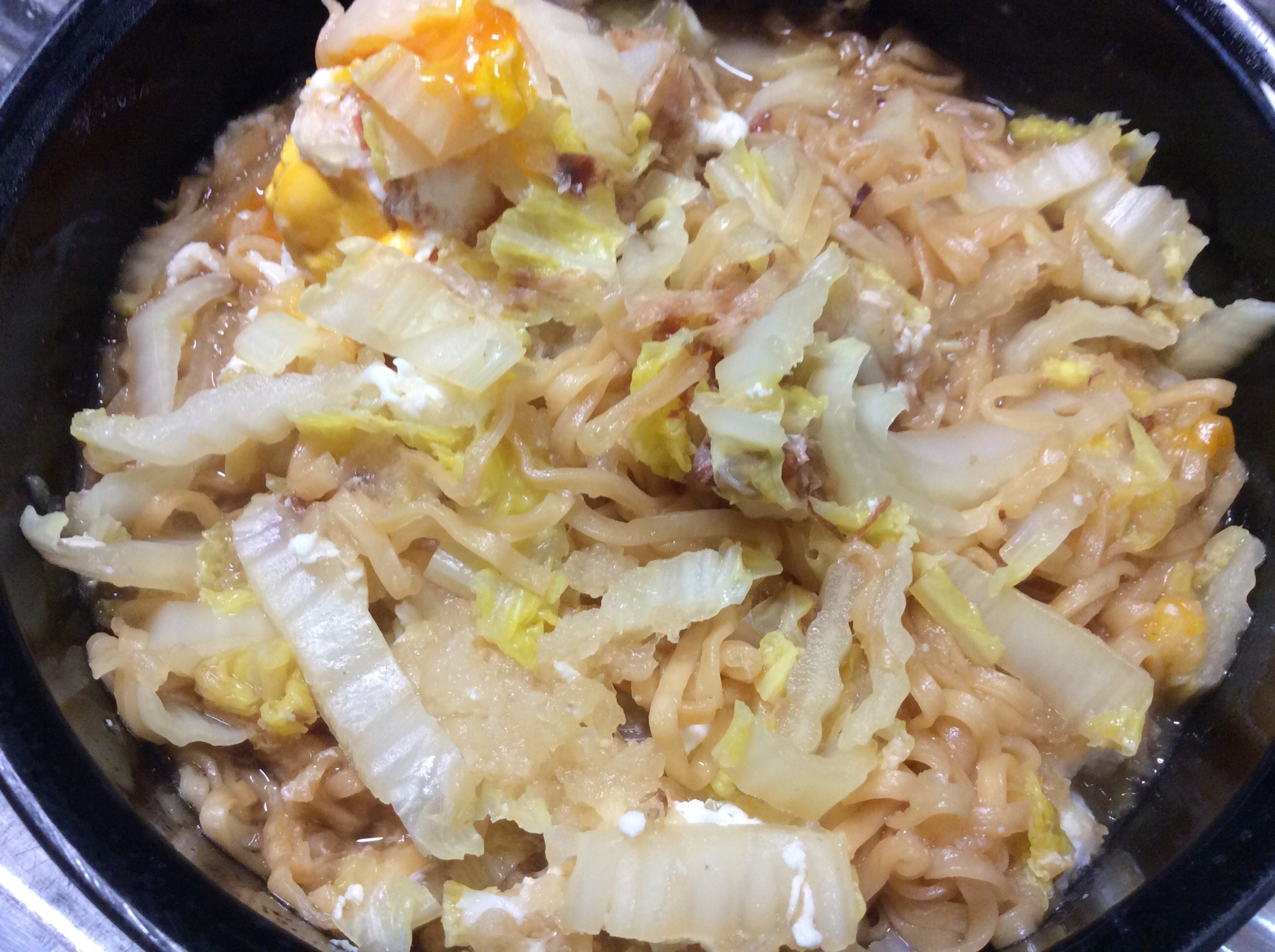 白菜かつおぶし大根おろしチキンラーメン