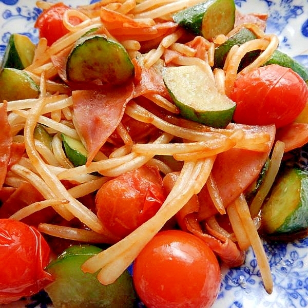 5分!?ケチャ&ウスターソース味❤もやしハム炒め♪