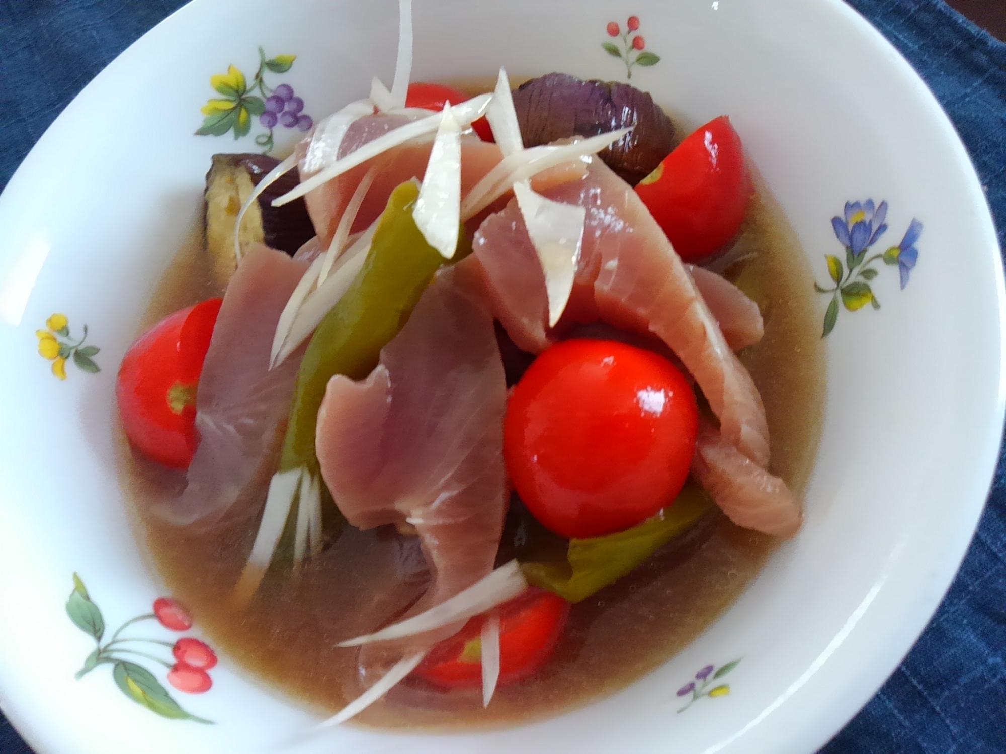 カツオと夏野菜の和風マリネ レシピ 作り方 By １つ 楽天レシピ