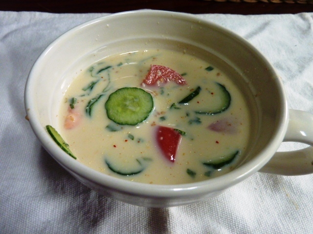 冷製みそキムチ豆乳スープ