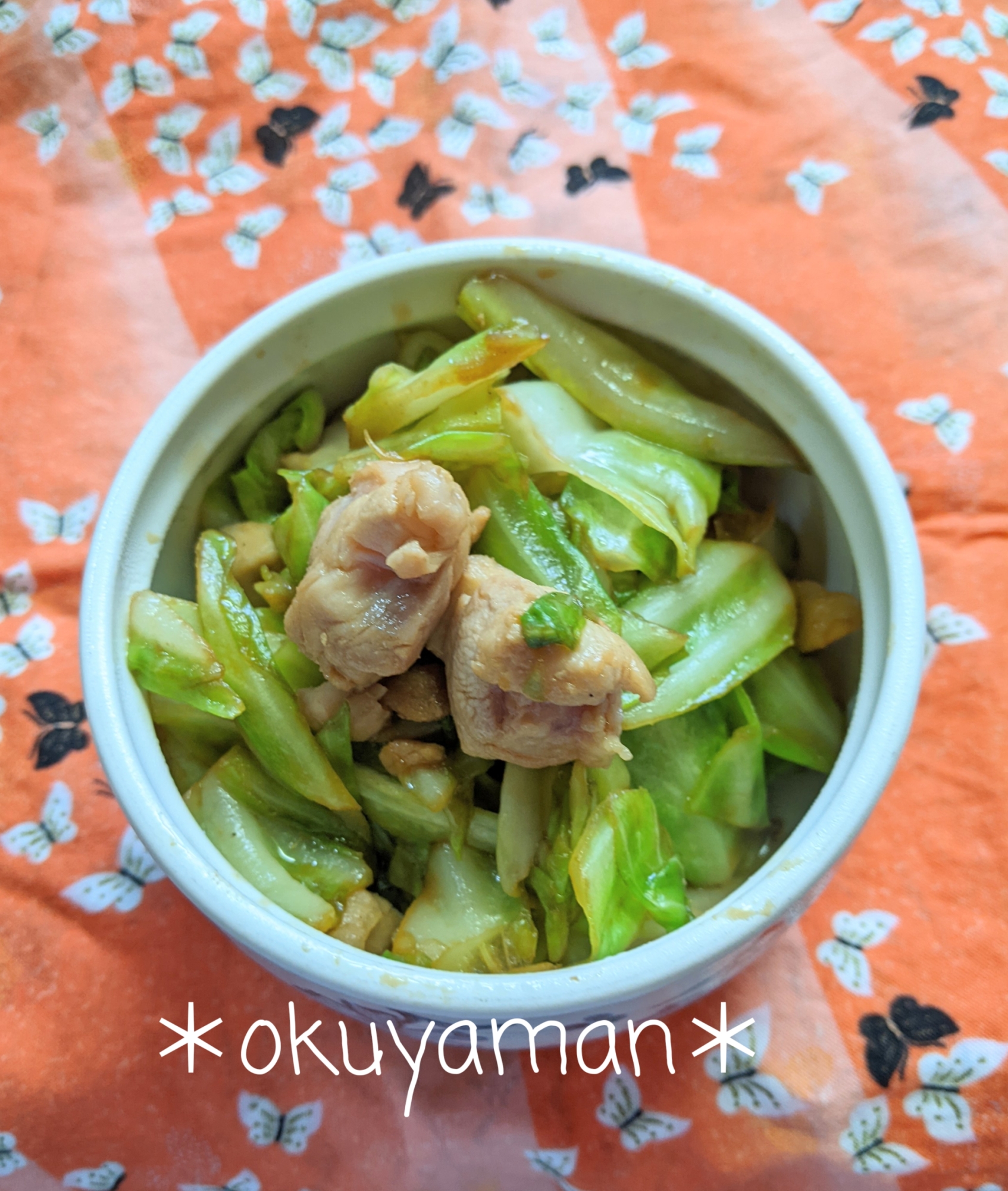 鶏と春キャベツの生姜炒め