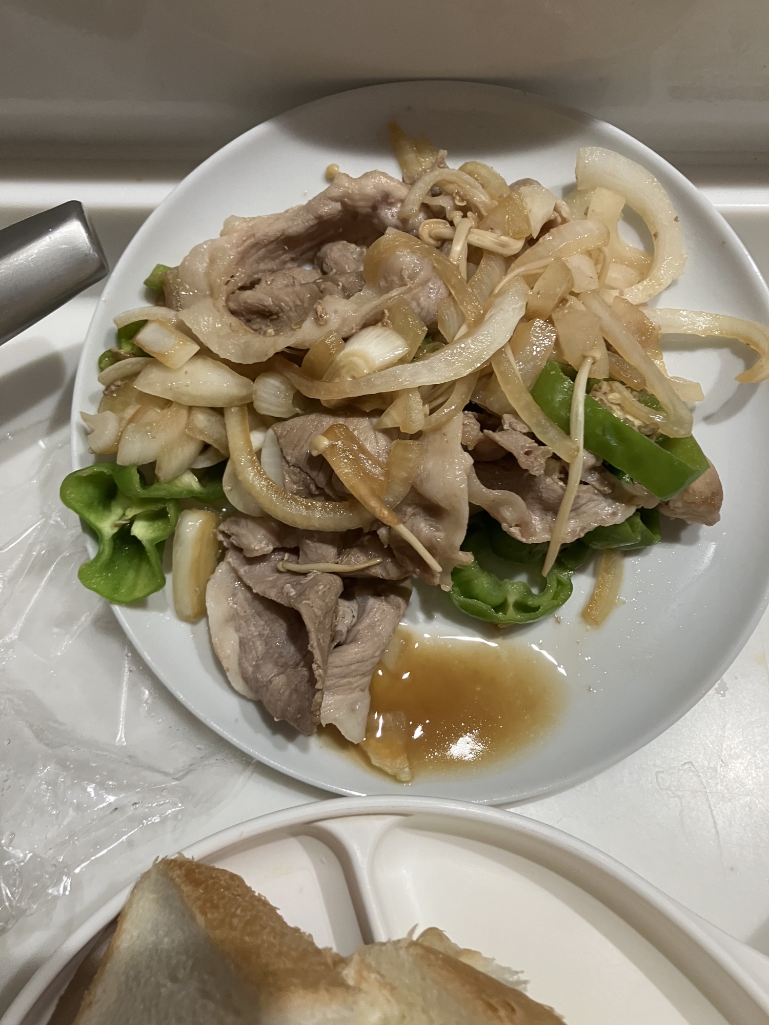 醤油味の新玉ねぎと豚肉焼き