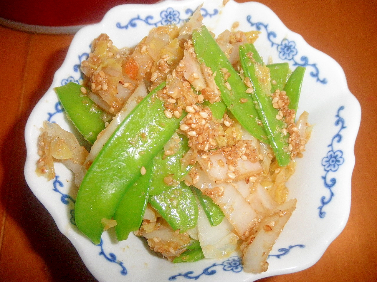 白菜と絹さやの胡麻和え レシピ 作り方 By みぽりん9215 楽天レシピ