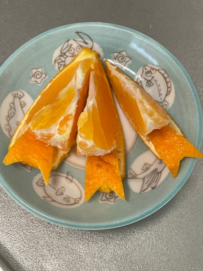 オレンジカップ＆リボンを敷いたオレンジ