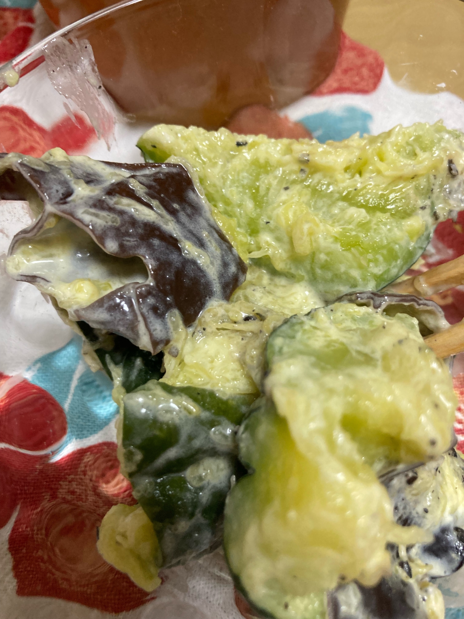 カボチャと乾燥キクラゲのサラダ