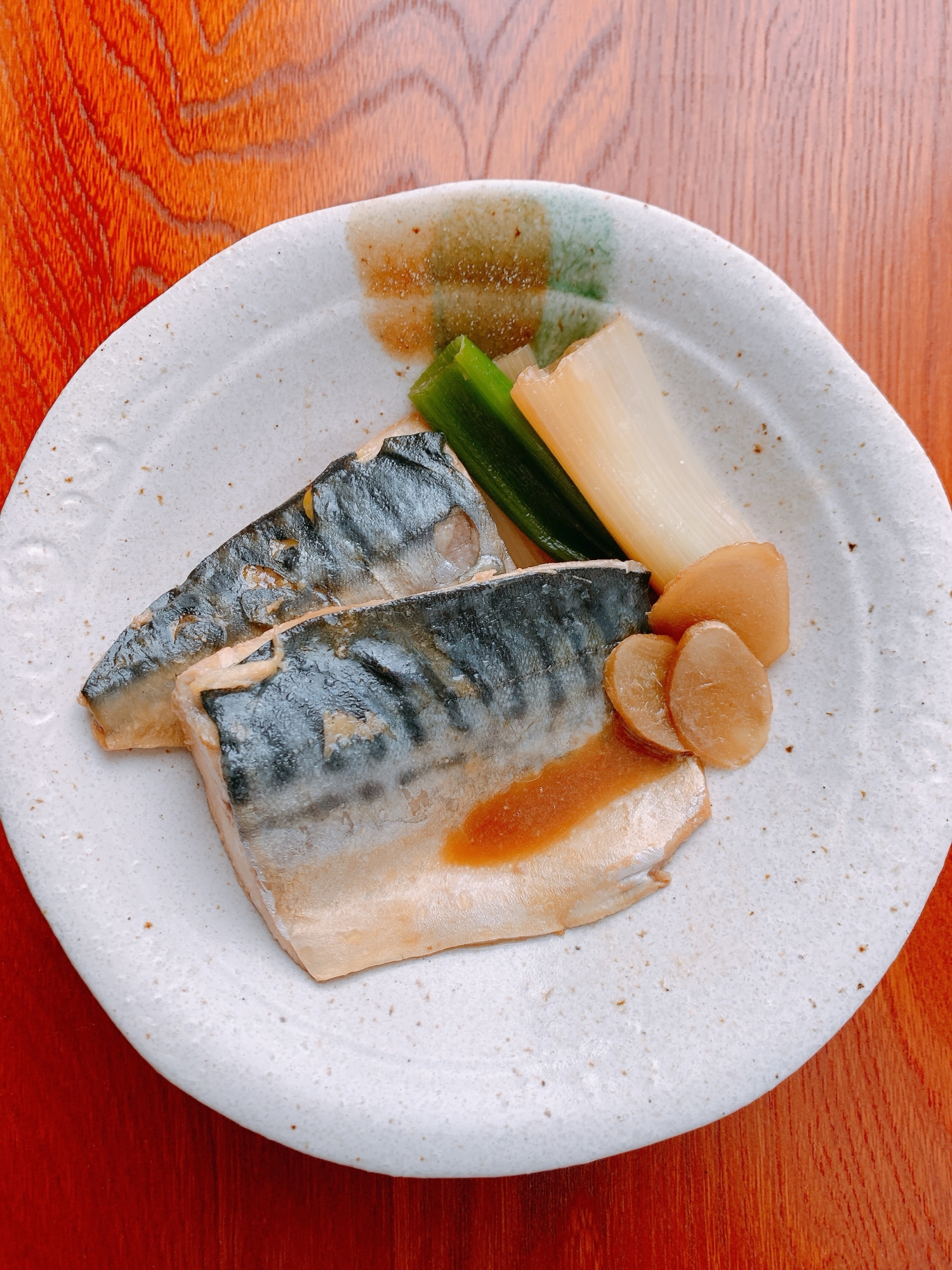 長ねぎと一緒に☺️さばの煮付け