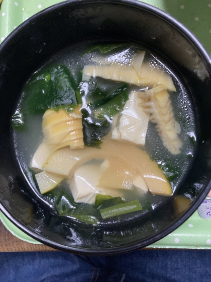 たけのこ 豆腐、わかめの吸い物