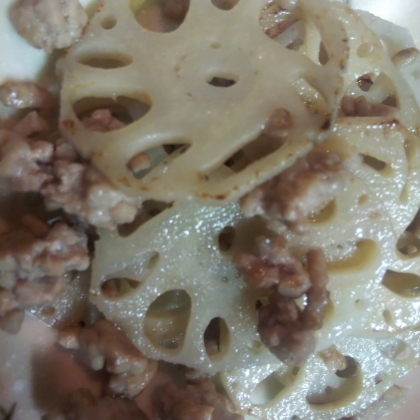 蓮根と牛ミンチの炒めもの