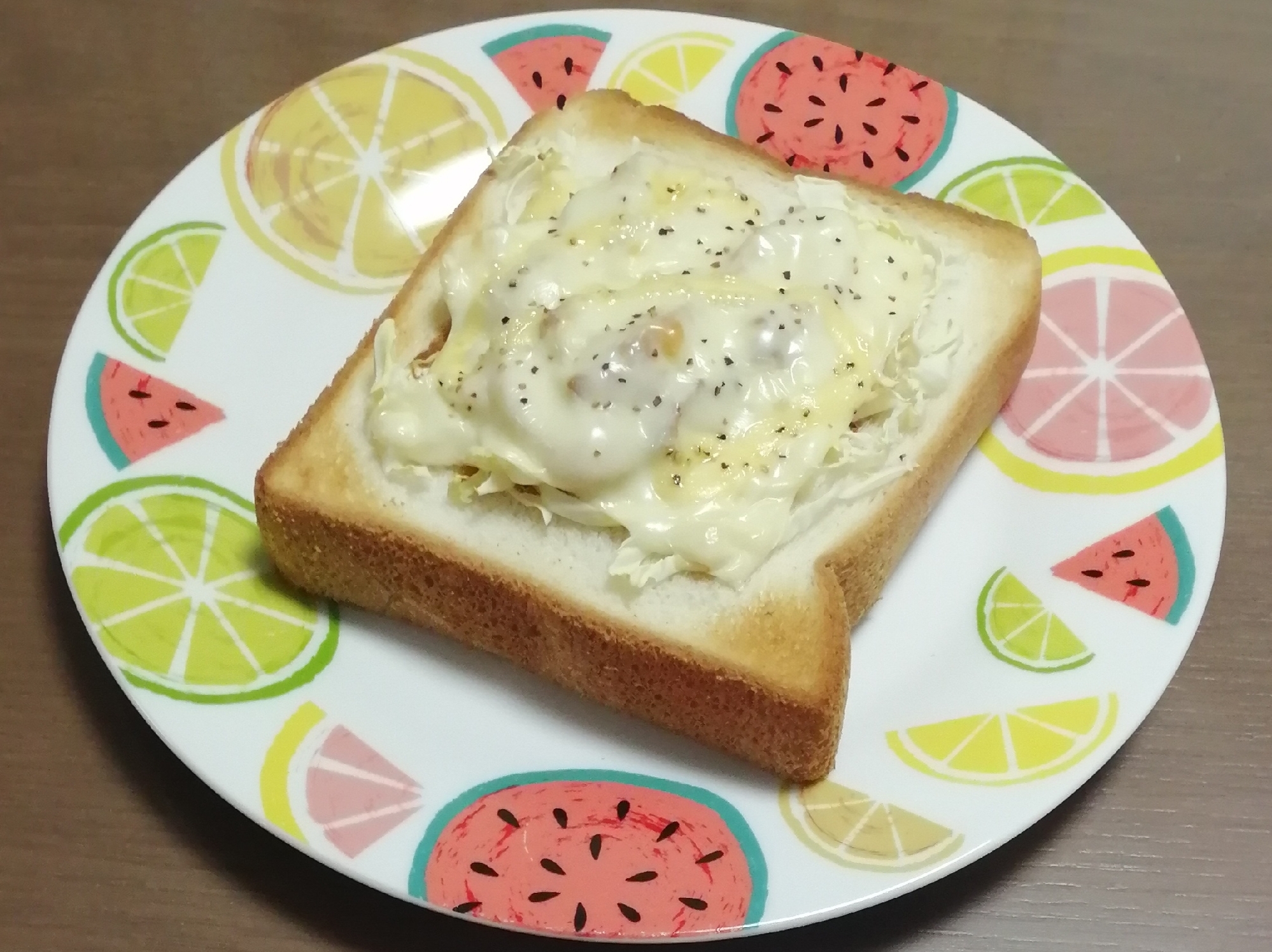 キャベちく焼き肉のたれトースト