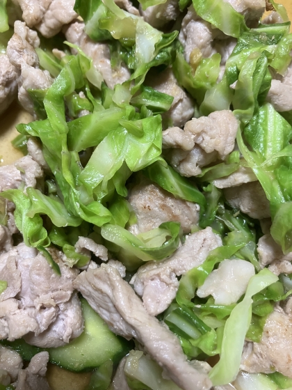 きゅうりと豚肉の生姜炒め