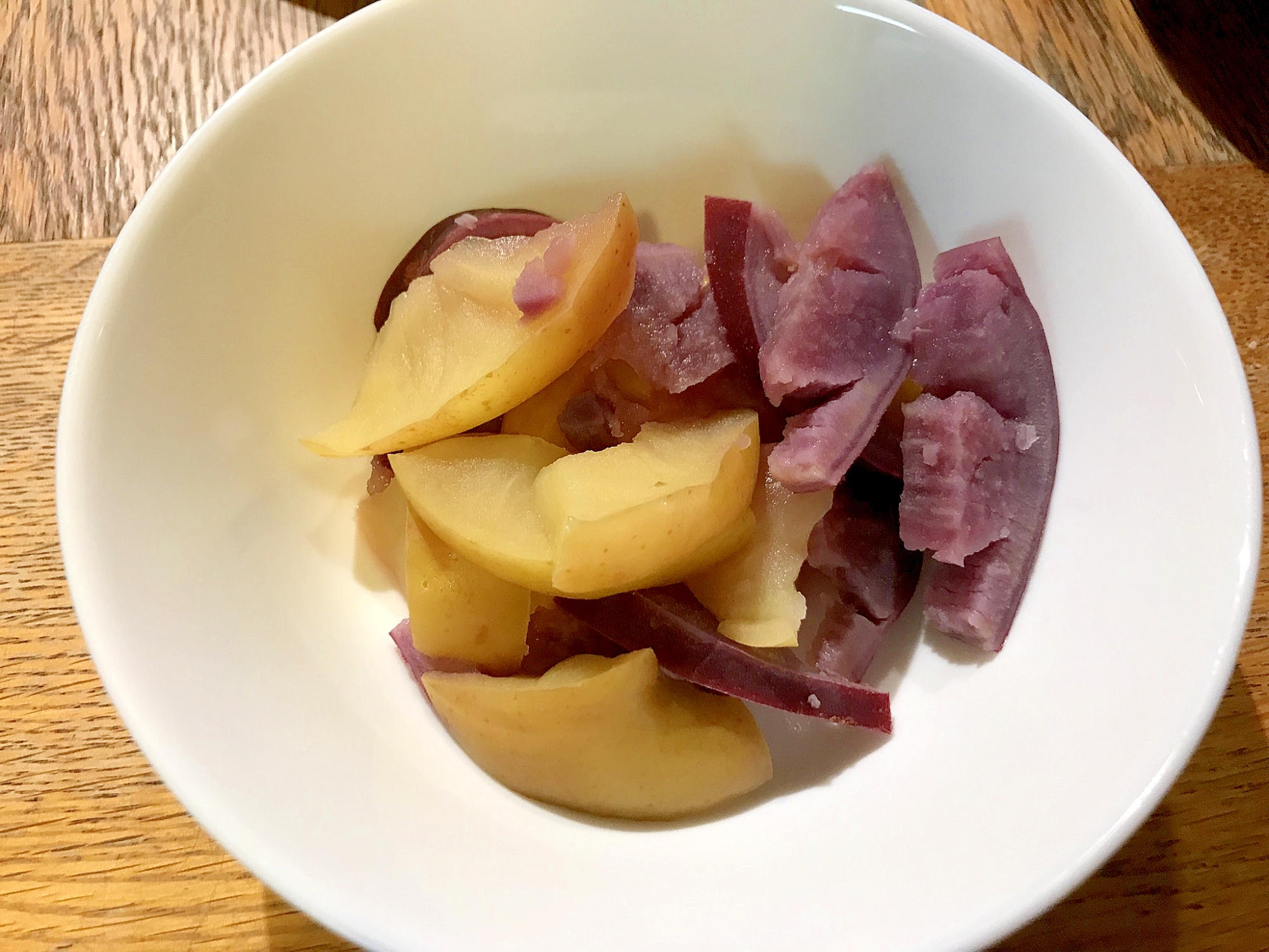リンゴと紫サツマイモの簡単サッパリ水煮