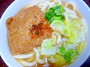 干し生姜・干し白菜のきつねうどん＊＊