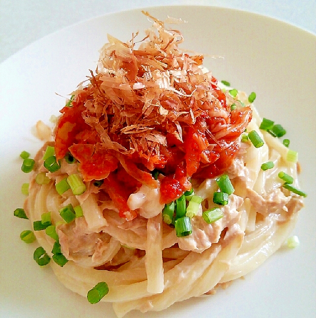 レンジで簡単☆ツナマヨうどん