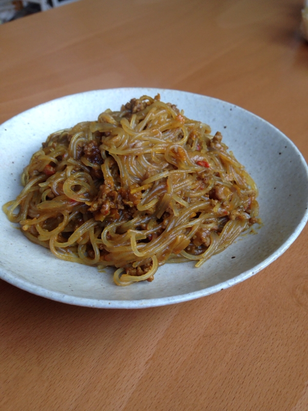 リメイク♪ドライカレーと春雨の炒めもの