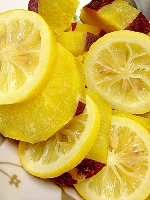 レンジで簡単!さつま芋のレモン煮♪
