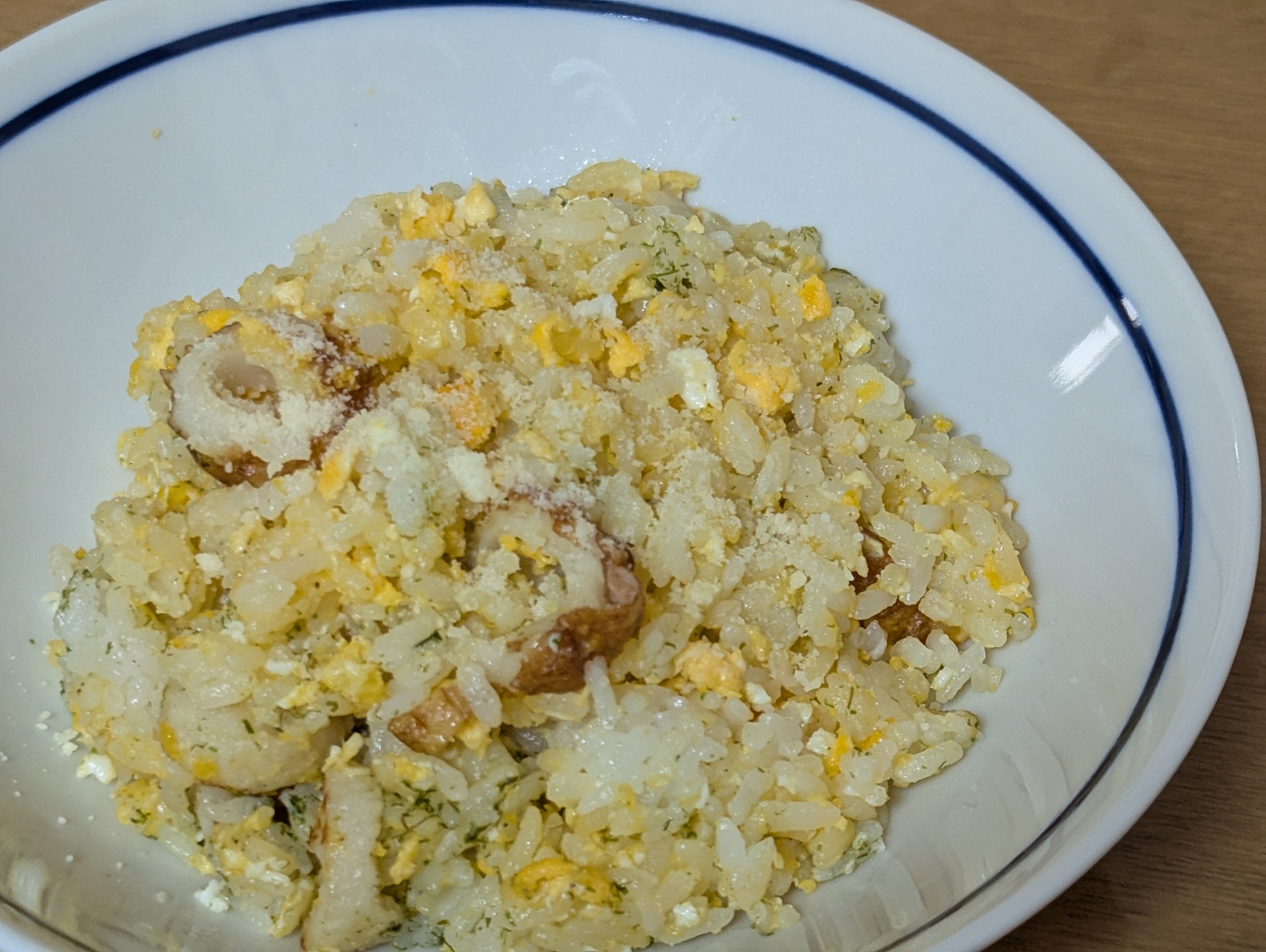 ちくわ．青海苔．チーズかおるチャーハン♪