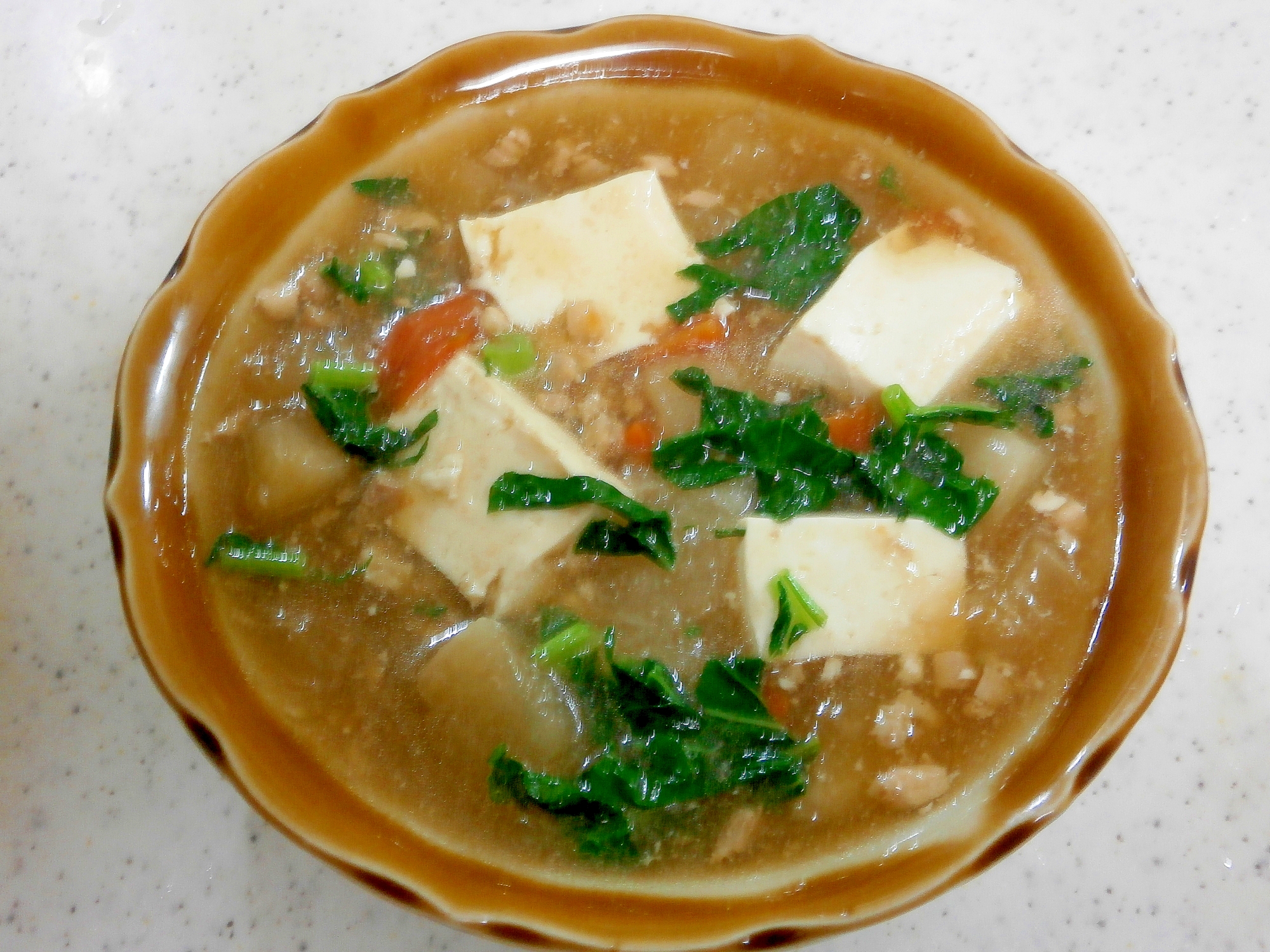 豆腐と大根のそぼろ煮