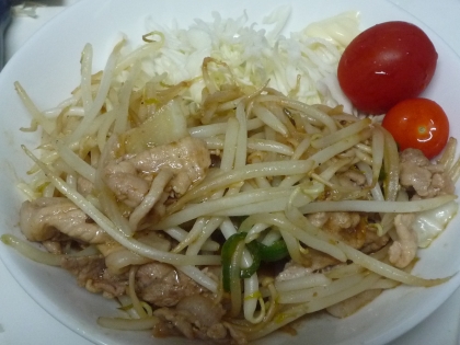 もやしと豚肉の簡単野菜炒め