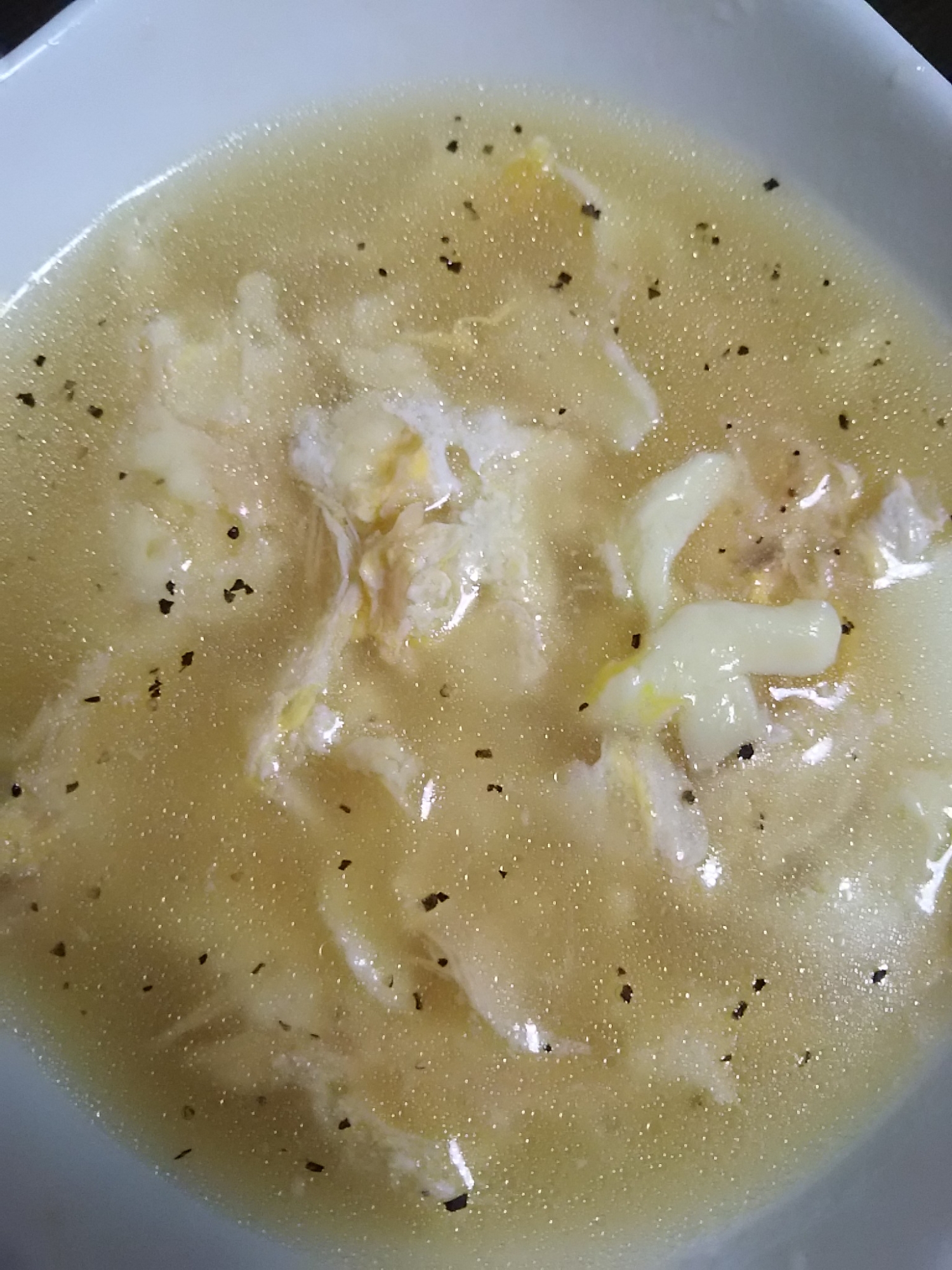 ツナとチーズの卵スープ(^^)