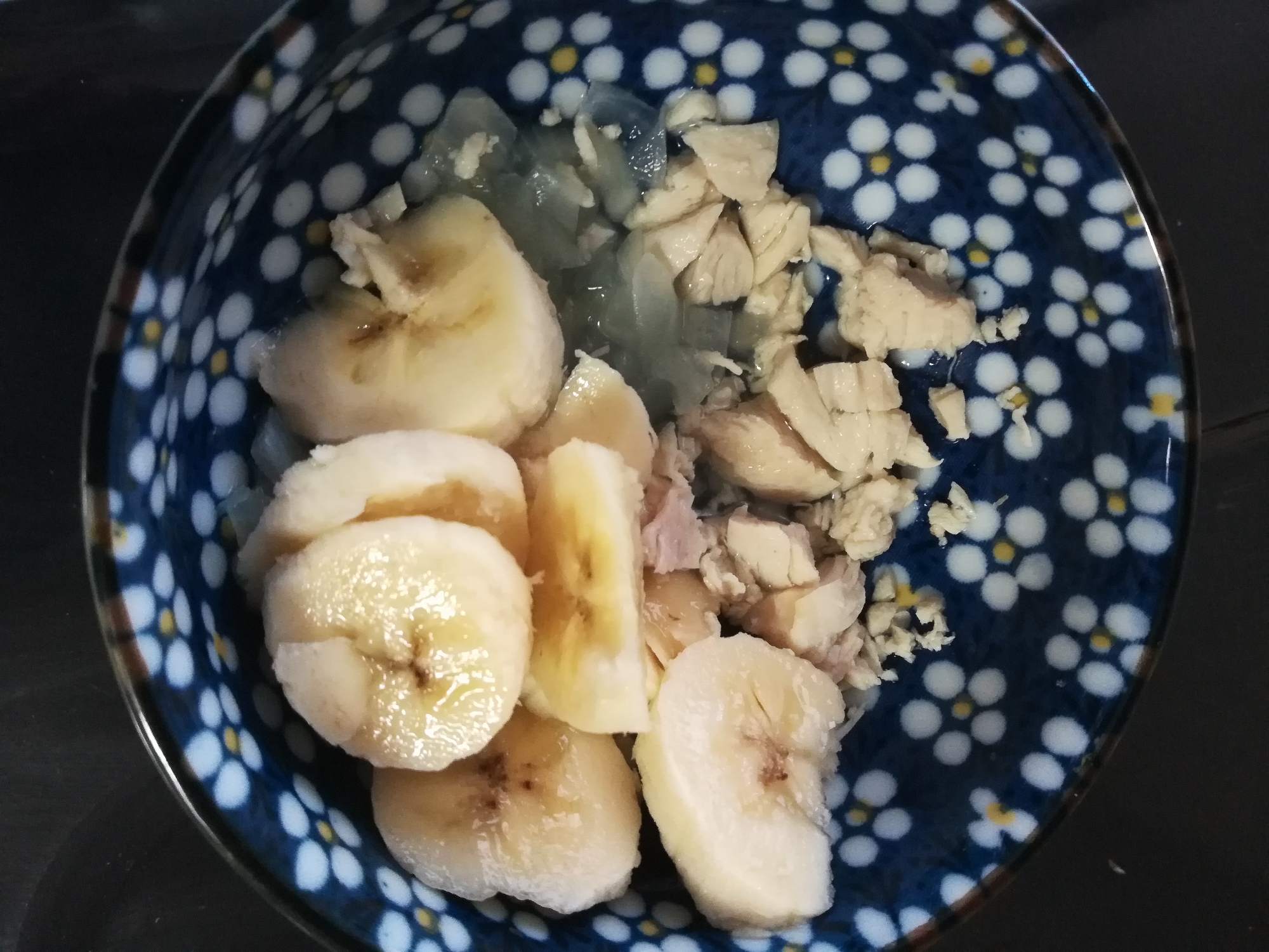 離乳食後期★鶏むね肉と玉ねぎのバナナ和え