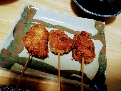 マヨネーズでしっとり☆鶏ササミ串カツ