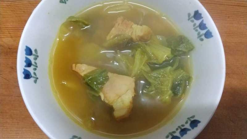 白菜ベーコンカレー煮込み/あごだし