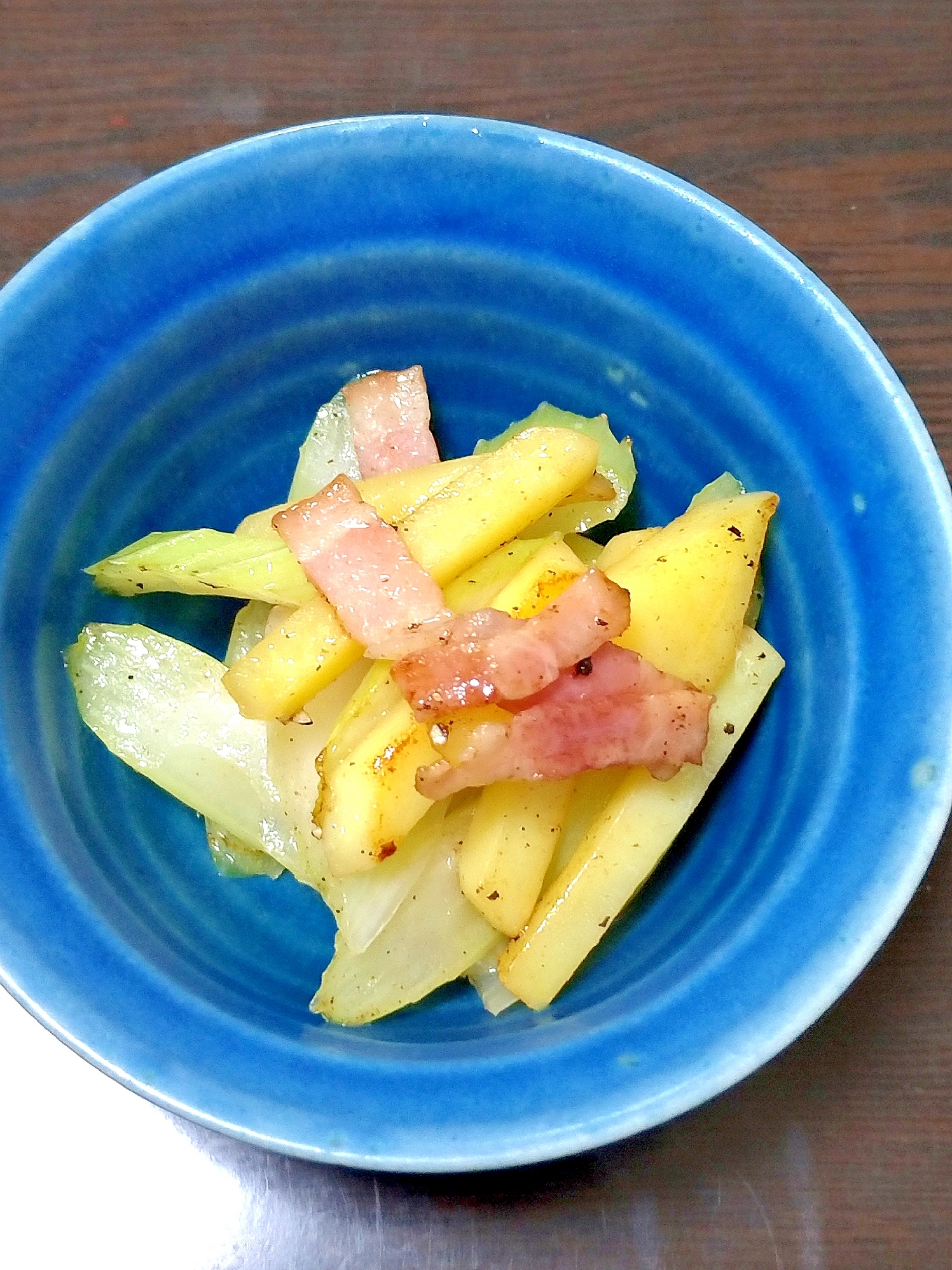 セロリとじゃがいも★ベーコン炒め