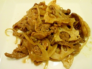 牛肉とれんこんの炒め物