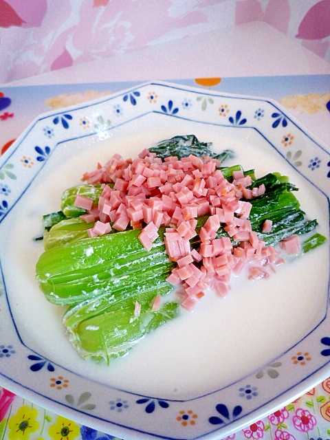 ダイエットレシピ☆小松菜のミルク煮♪