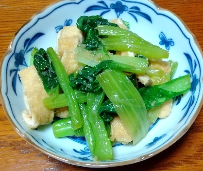 めんつゆで作る♡小松菜と油揚げの炒め物