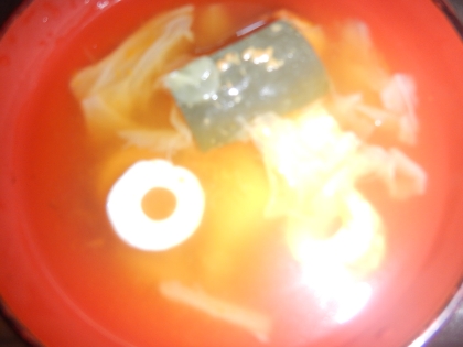 玉ねぎとちくわの黄色いかぼちゃスープ