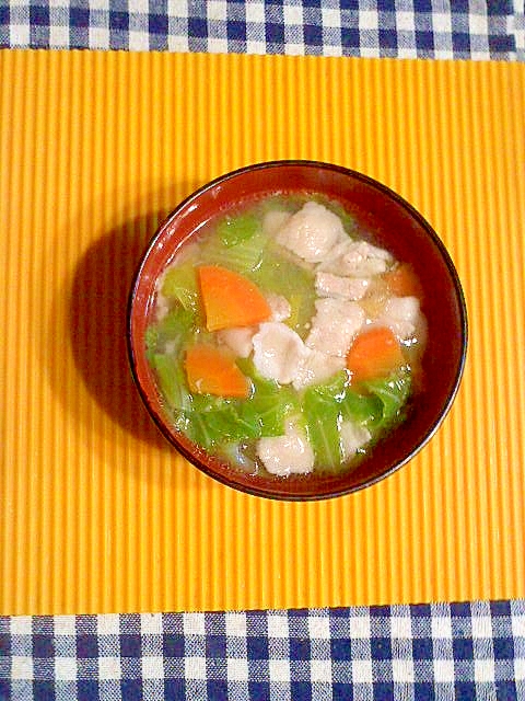 豚バラと白菜のスープ♪