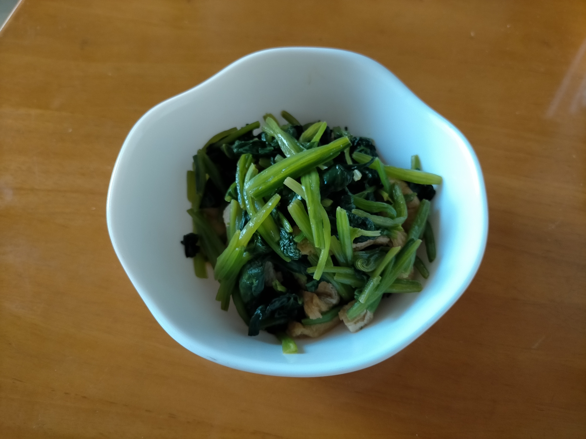 ほうれん草と油揚げ炒め物