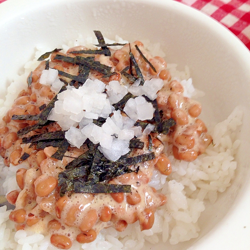 納豆どんぶり★海苔と大根