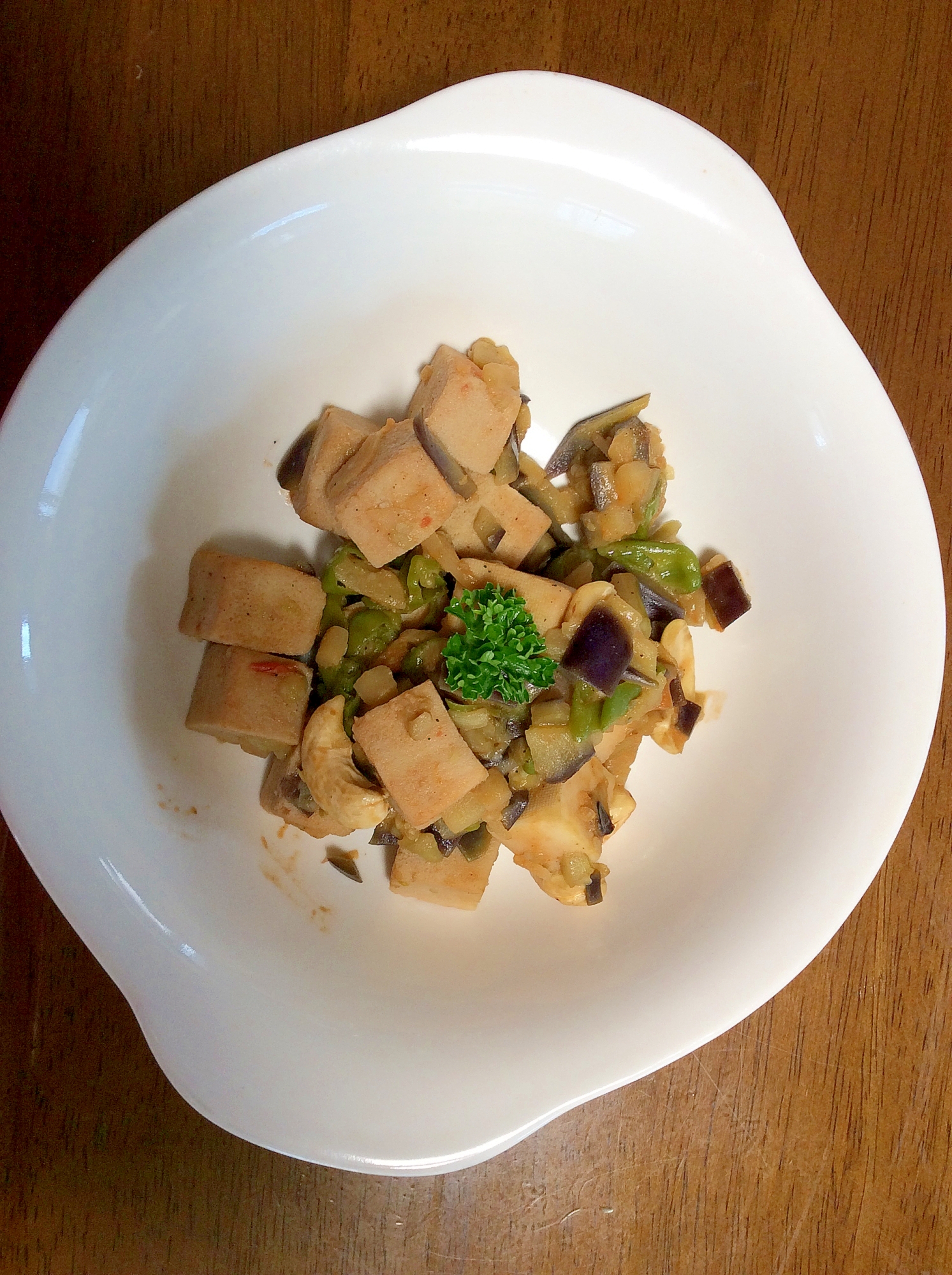 高野豆腐とナスのヘルシー料理