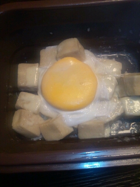 レンジで簡単！高野豆腐煮(卵＆チーズ)