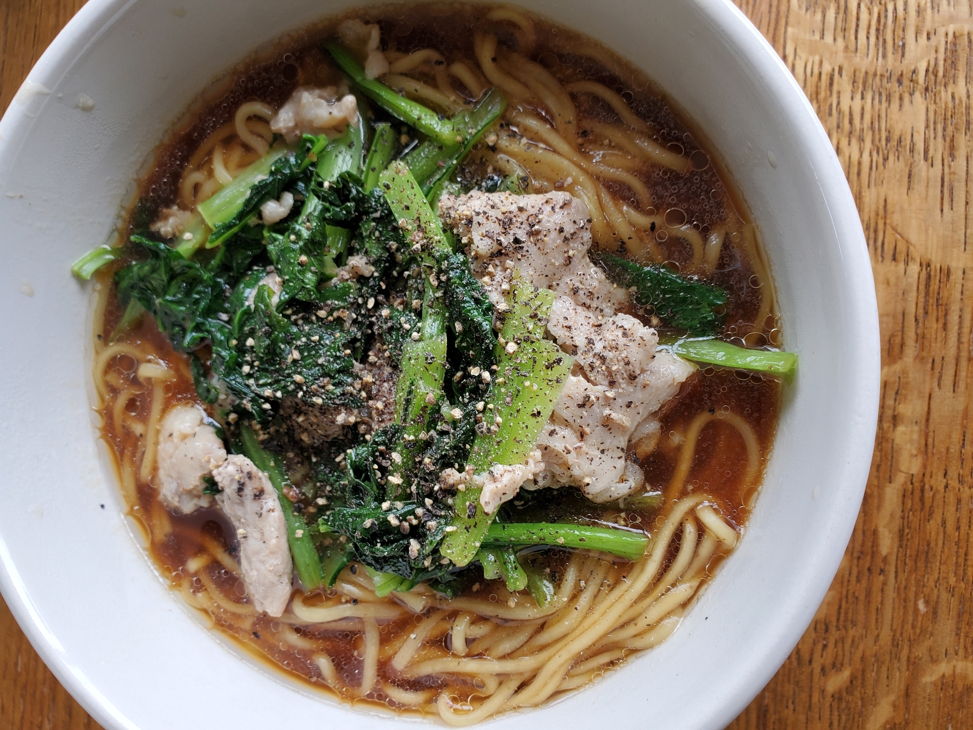 小松菜と豚肉の醤油ラーメン