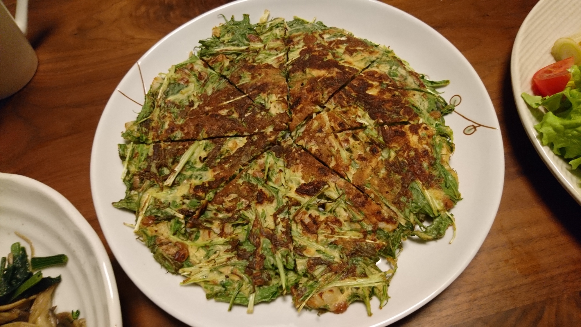 納豆と水菜のチヂミ風