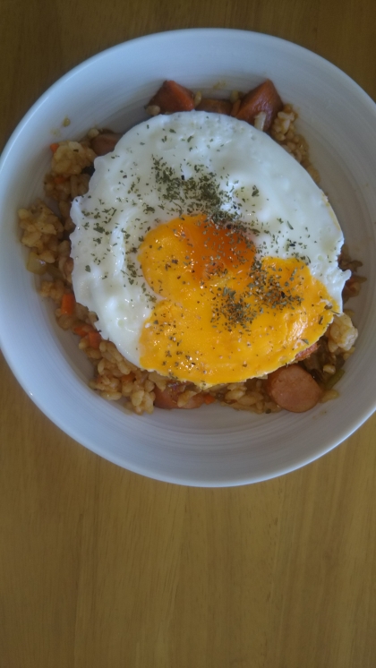 カレーの残りで☆カレーピラフ