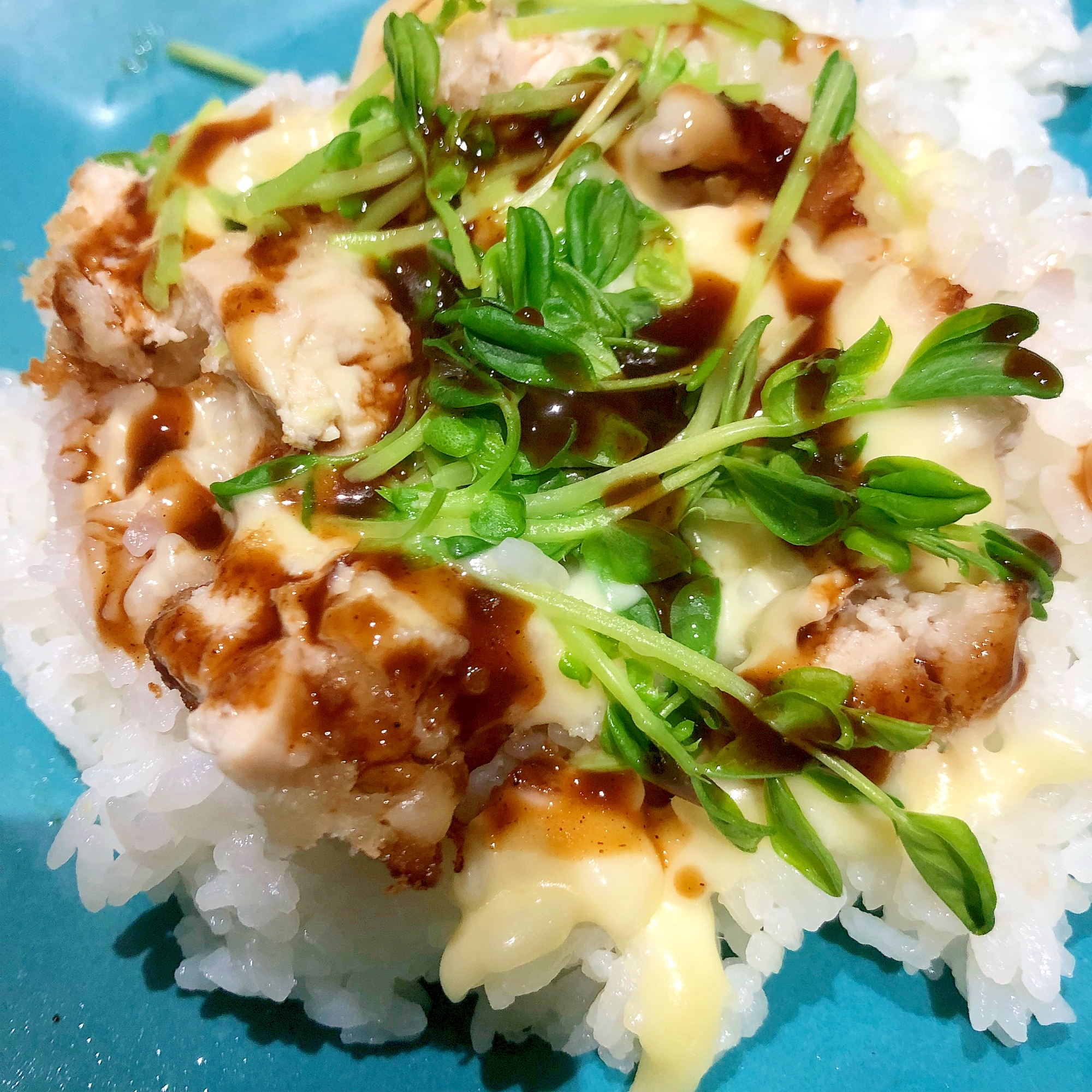 チキンカツとチーズのご飯☆