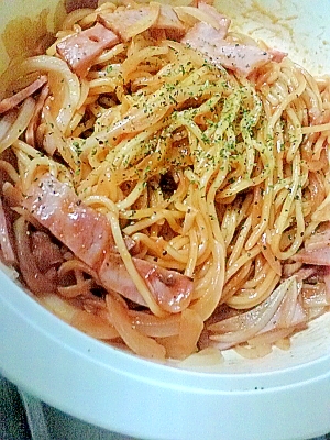 中華そばで簡単イタリアンスパゲティ♪レンジ使用エコ