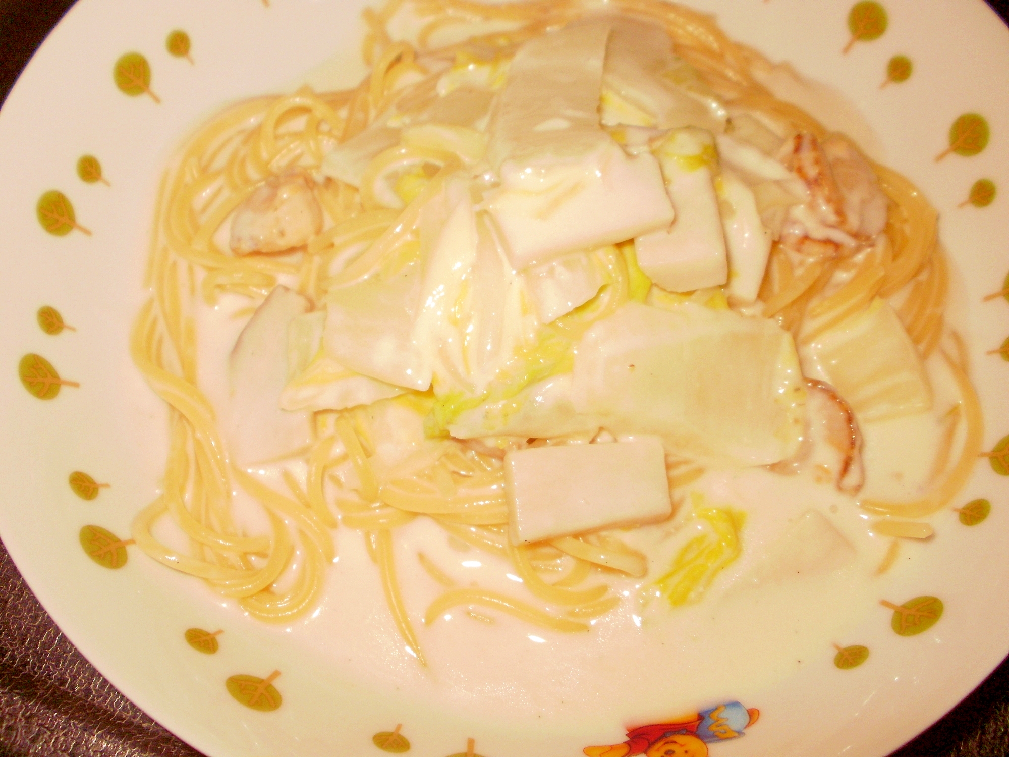 白菜とホタテのクリームスパゲティ