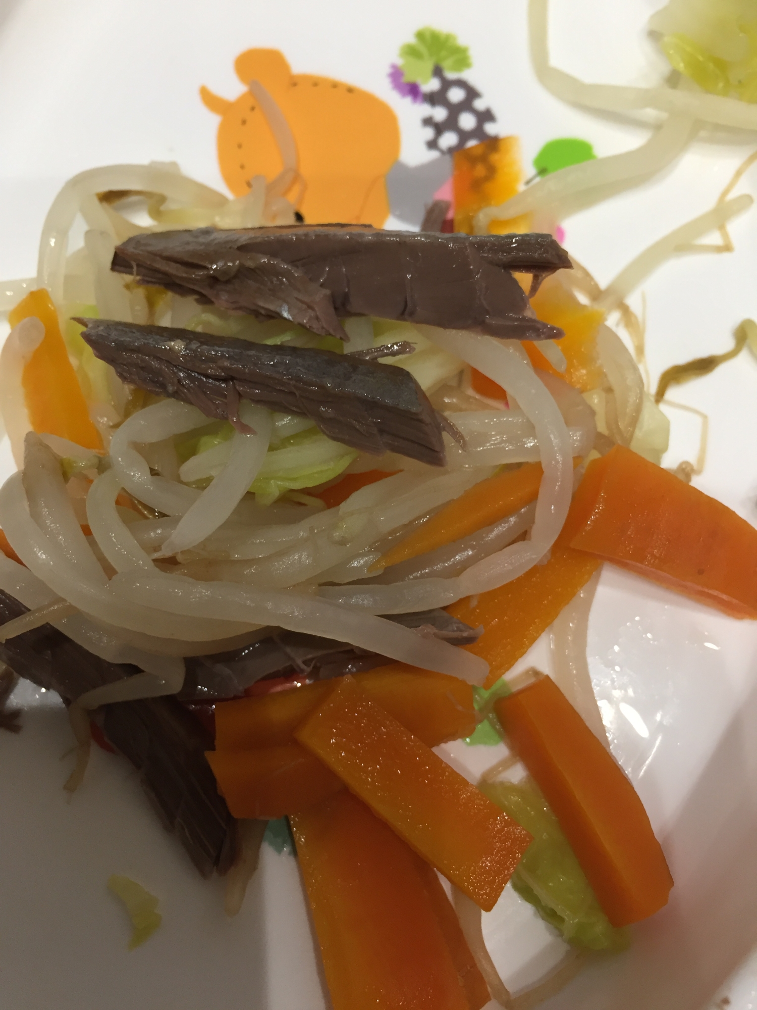 ごま鯖の血合いの温野菜サラダ