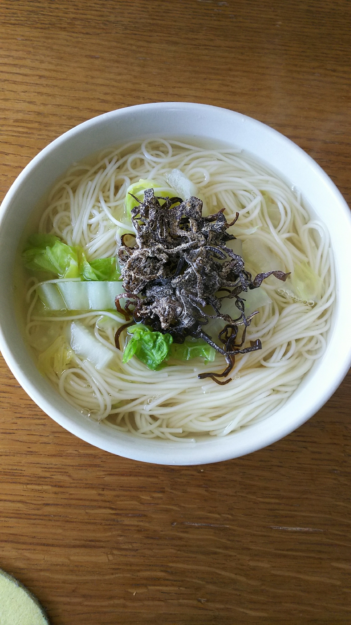 白菜と塩昆布のにゅうめん